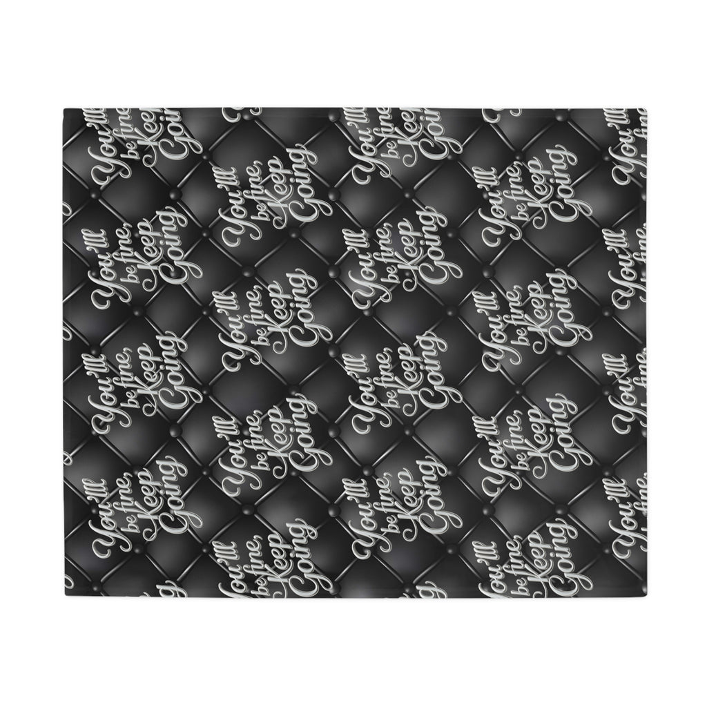 Plush Blanket You'll Be Fine Silver & Black