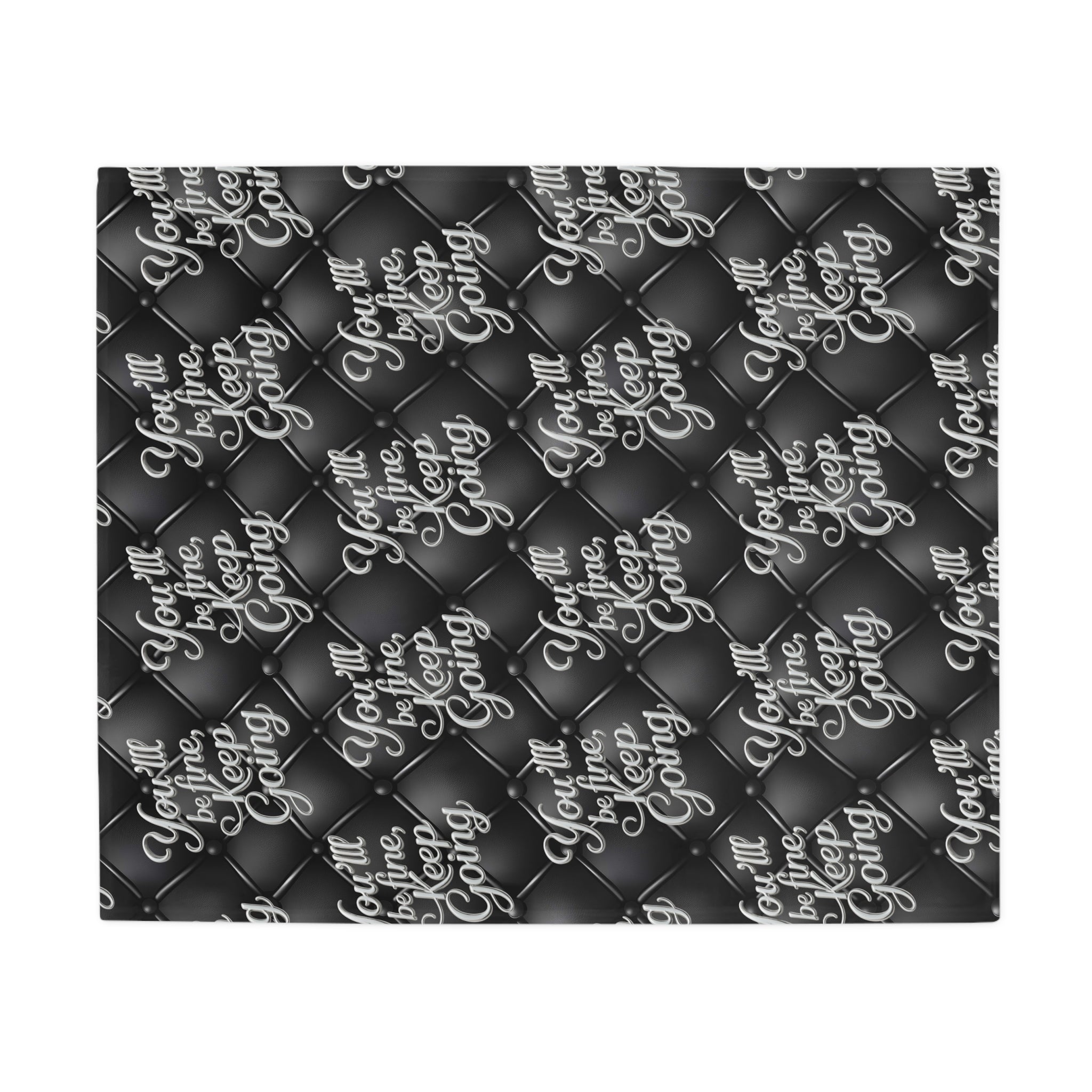 Plush Blanket You'll Be Fine Silver & Black