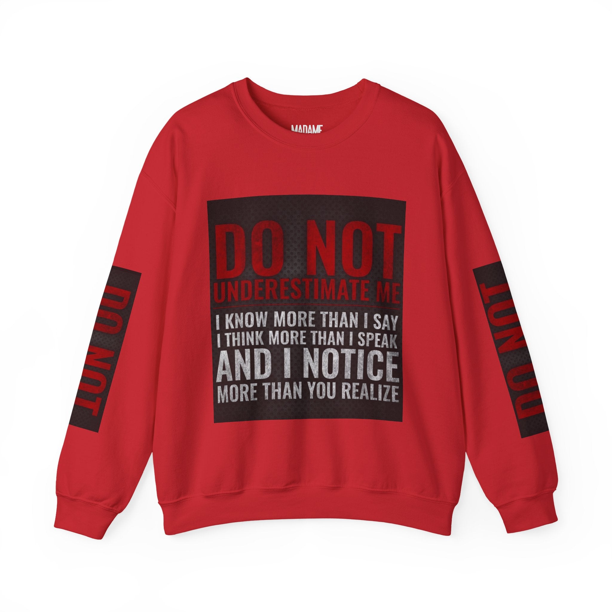 Do Not Understimate Me  Dark Funny Quote Jumper, Sarcastic Unisex Pullover, Edgy Graphic Sweater, Alternative Streetwear Top Grunge Clothin