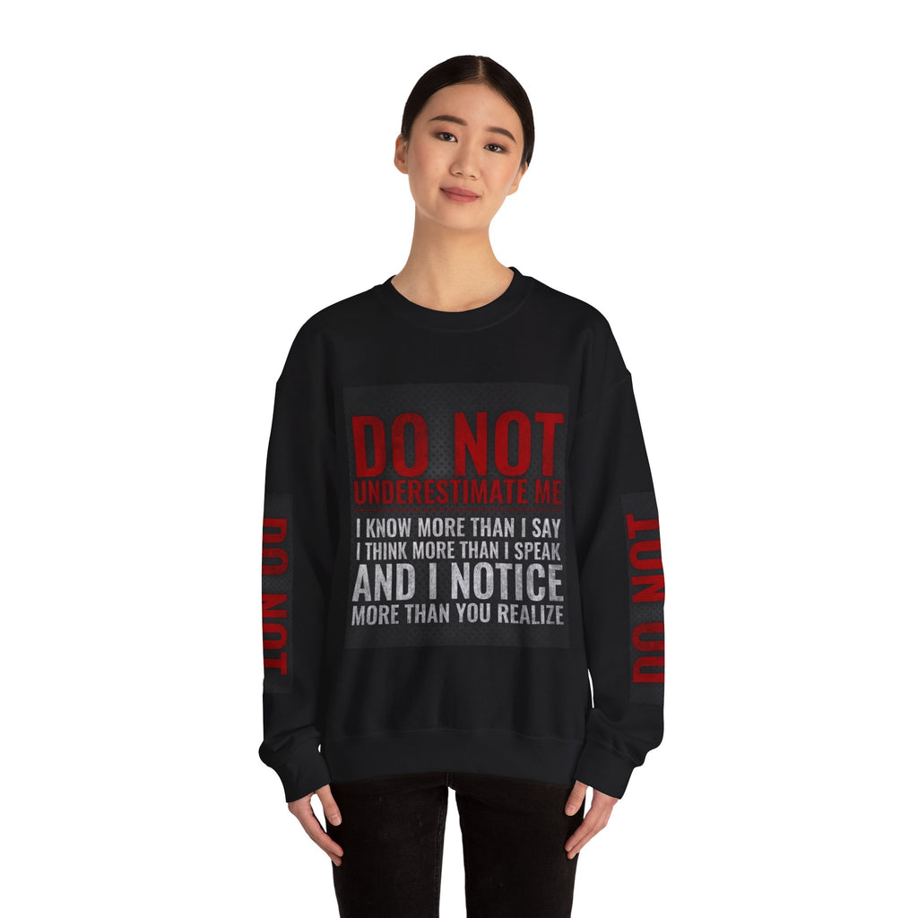 Do Not Understimate Me  Dark Funny Quote Jumper, Sarcastic Unisex Pullover, Edgy Graphic Sweater, Alternative Streetwear Top Grunge Clothin