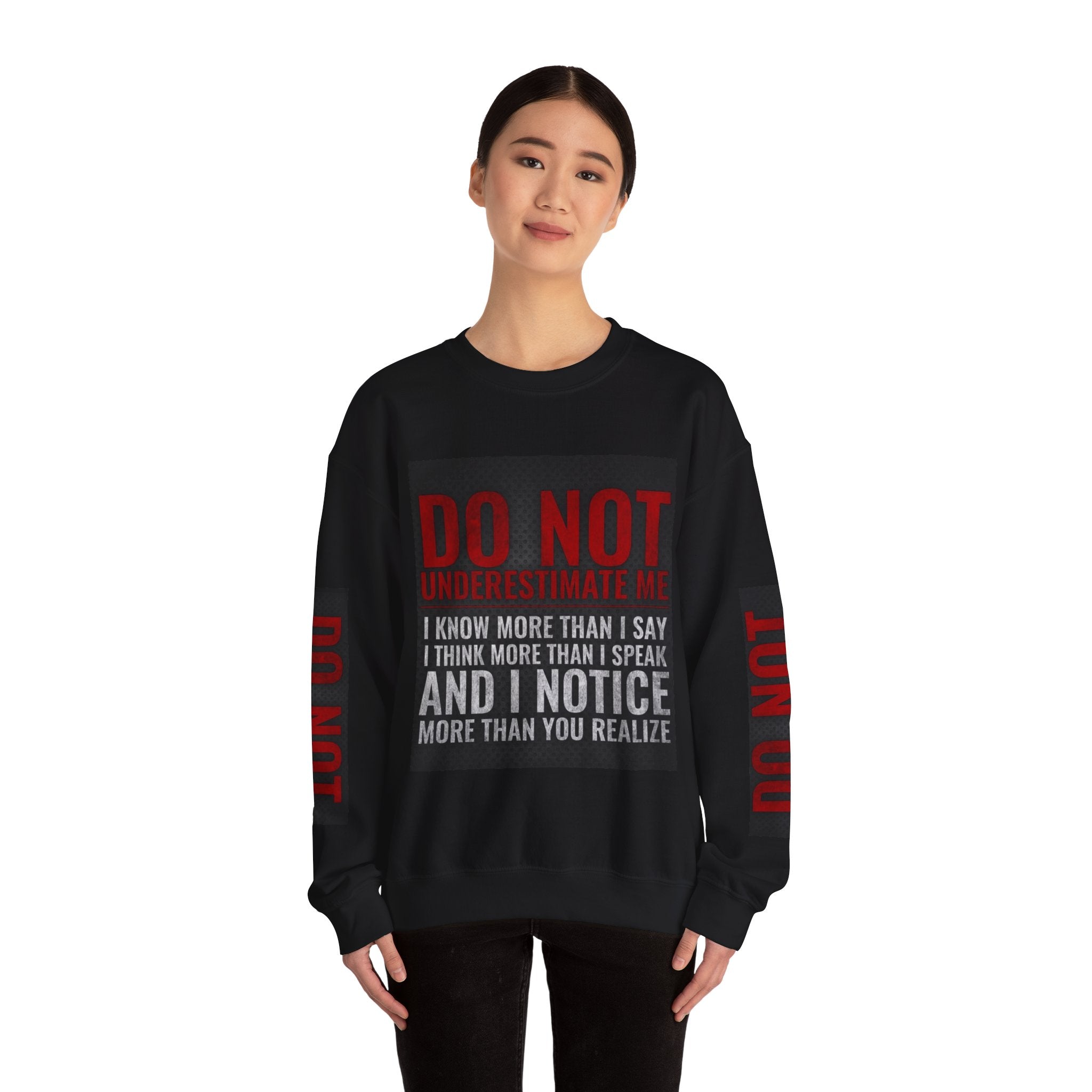 Do Not Understimate Me  Dark Funny Quote Jumper, Sarcastic Unisex Pullover, Edgy Graphic Sweater, Alternative Streetwear Top Grunge Clothin
