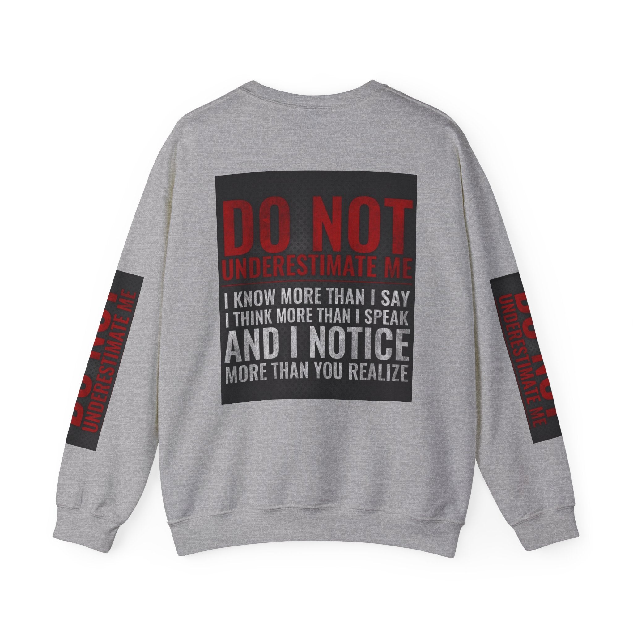 Do Not Understimate Me  Dark Funny Quote Jumper, Sarcastic Unisex Pullover, Edgy Graphic Sweater, Alternative Streetwear Top Grunge Clothin