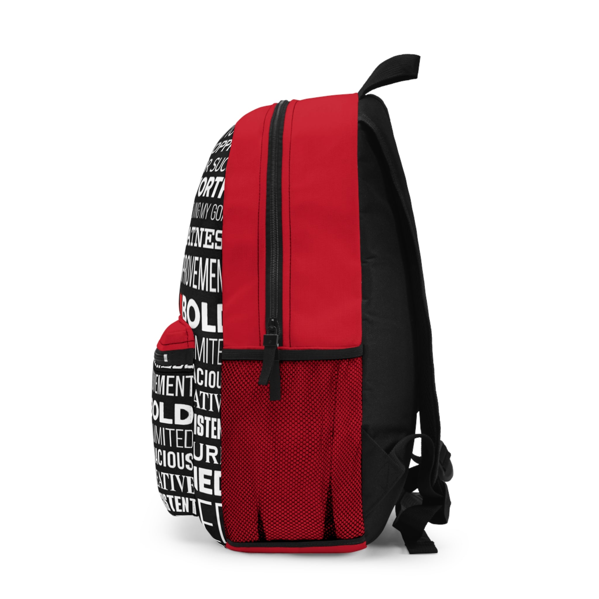 Inspiration-Driven Red Backpack | Motivational Quotes, School Bag, Travel Backpack, Gift for Students, Empowerment Accessory