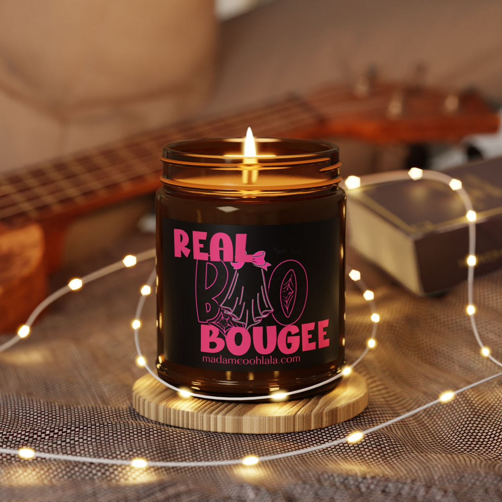 Scented Soy Candle - "Real Bougee" - Cozy Home Decor, Aromatherapy Gift, Unique Candle for Self-Care, Birthday Present, Relaxing Atmosphere
