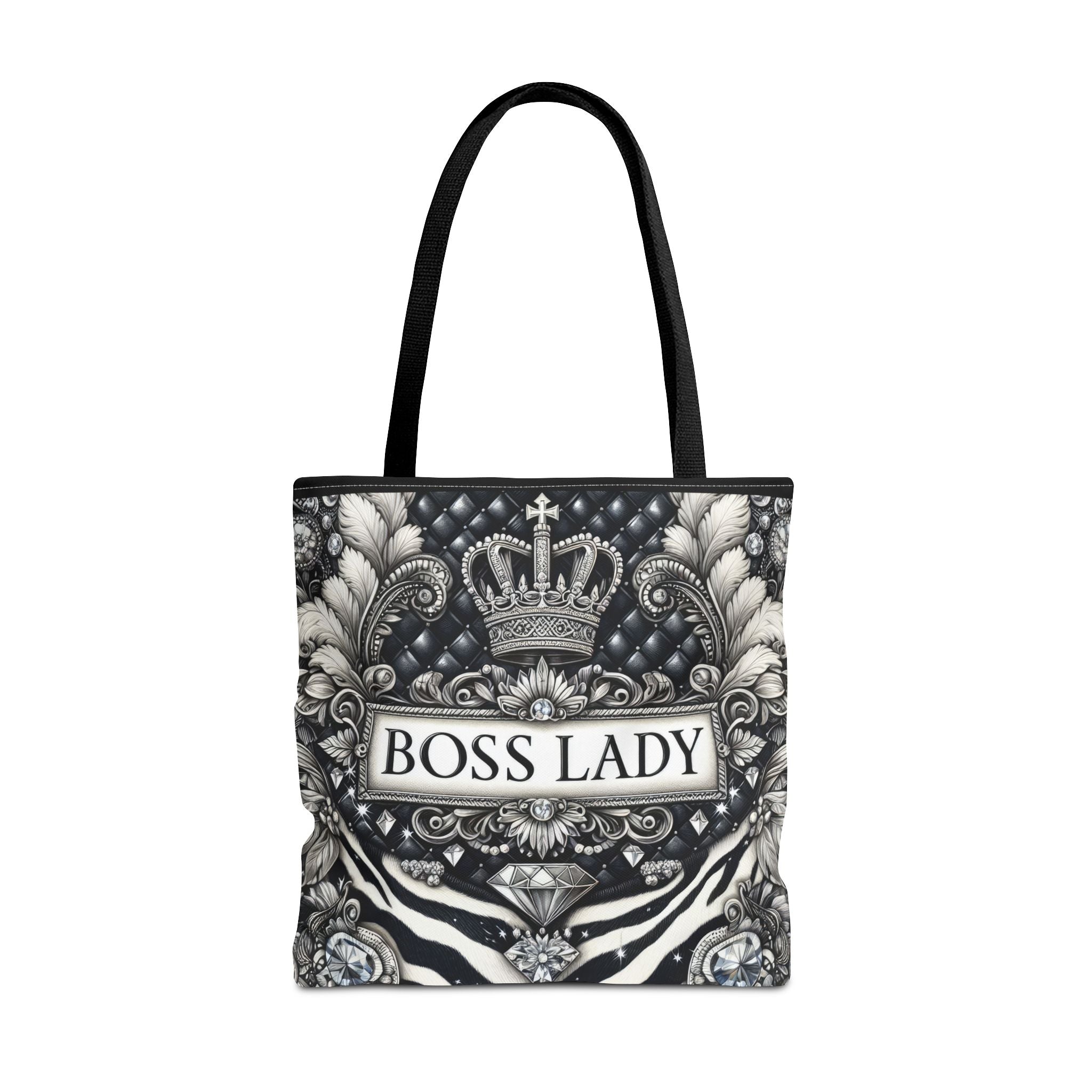 Boss Lady Inspirational Tote Bag, Motivational Gift for Women, Reusable Shopping Bag, Travel Accessory, Gym Bag, Self-Care Reminder