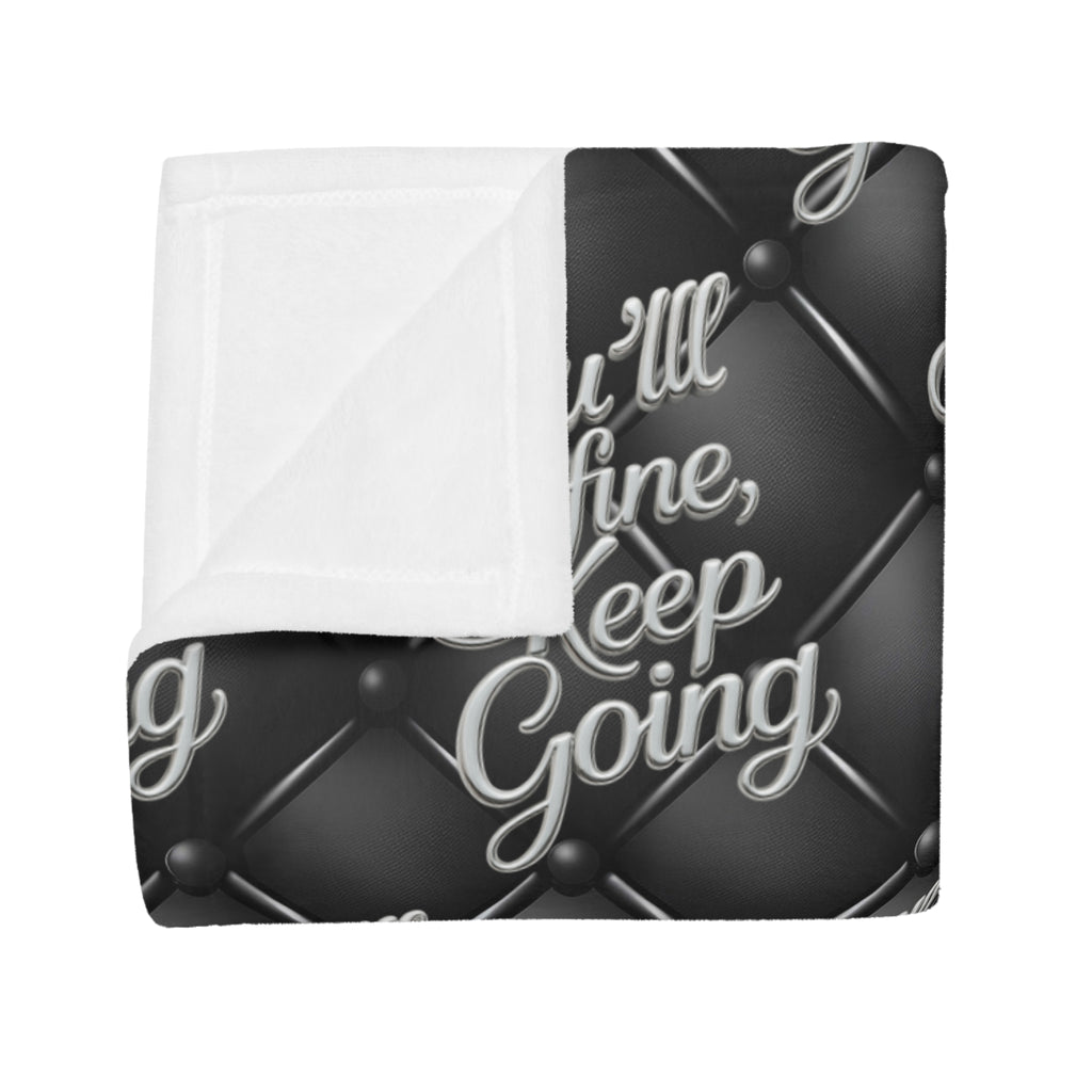 Plush Blanket You'll Be Fine Silver & Black