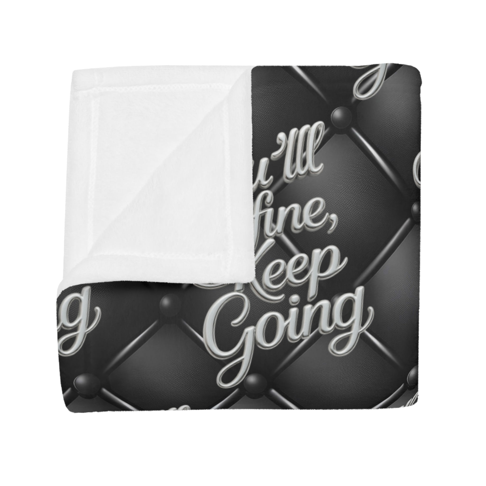 Plush Blanket You'll Be Fine Silver & Black