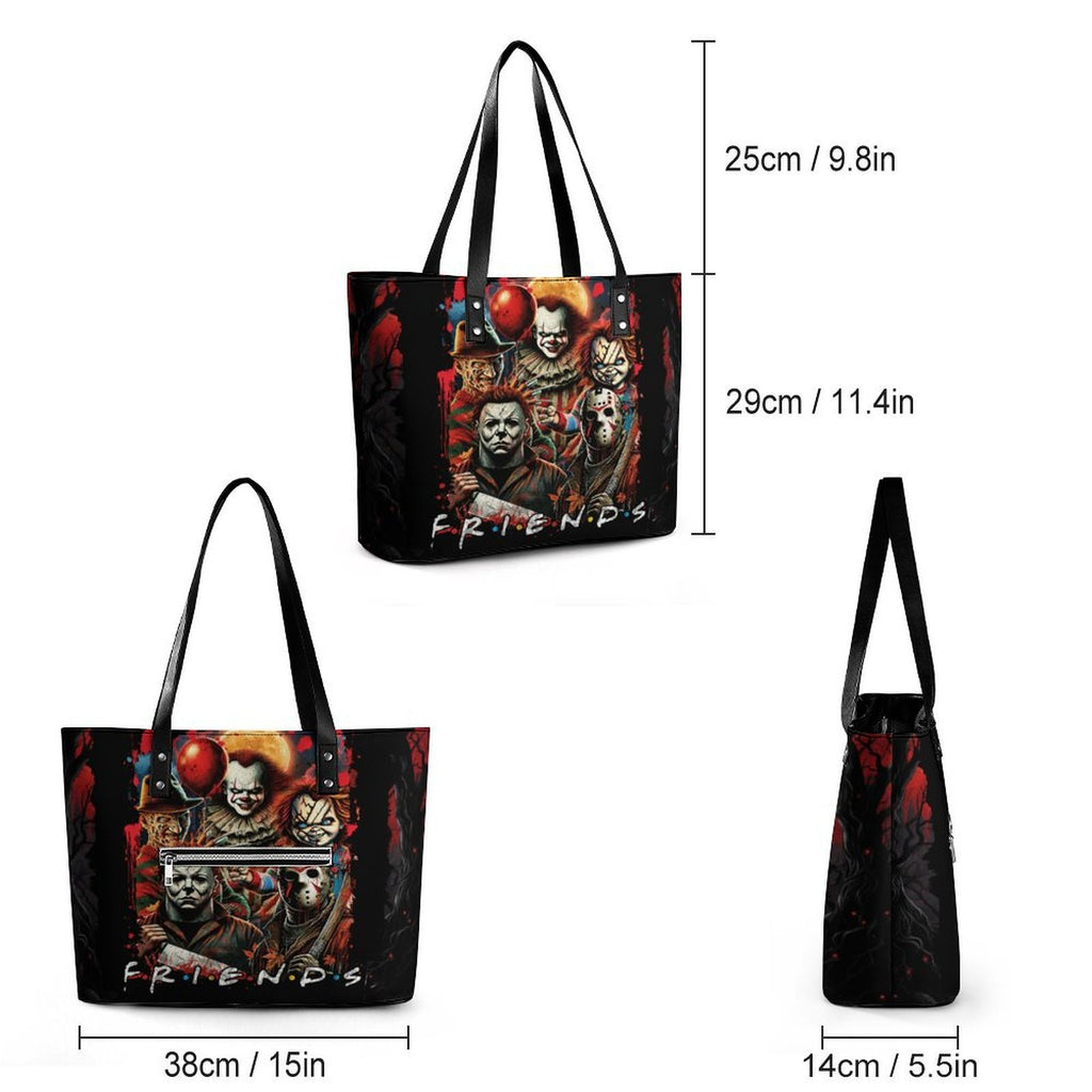 Horror Movie FRIENDS Handbag, Gothic Halloween Slasher Villains Purse, Spooky Shoulder Bag, GOTH Gift