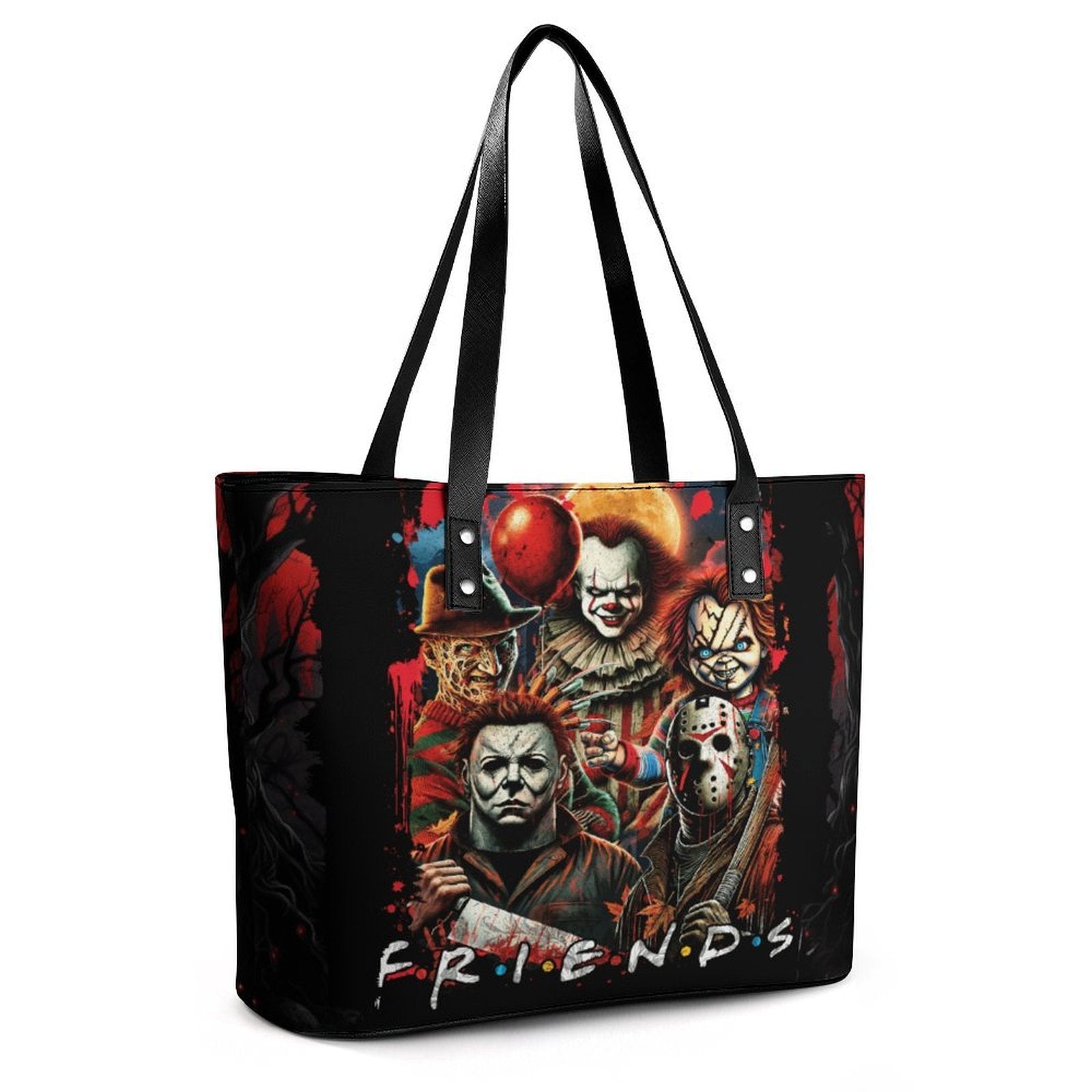 Horror Movie FRIENDS Handbag, Gothic Halloween Slasher Villains Purse, Spooky Shoulder Bag, GOTH Gift