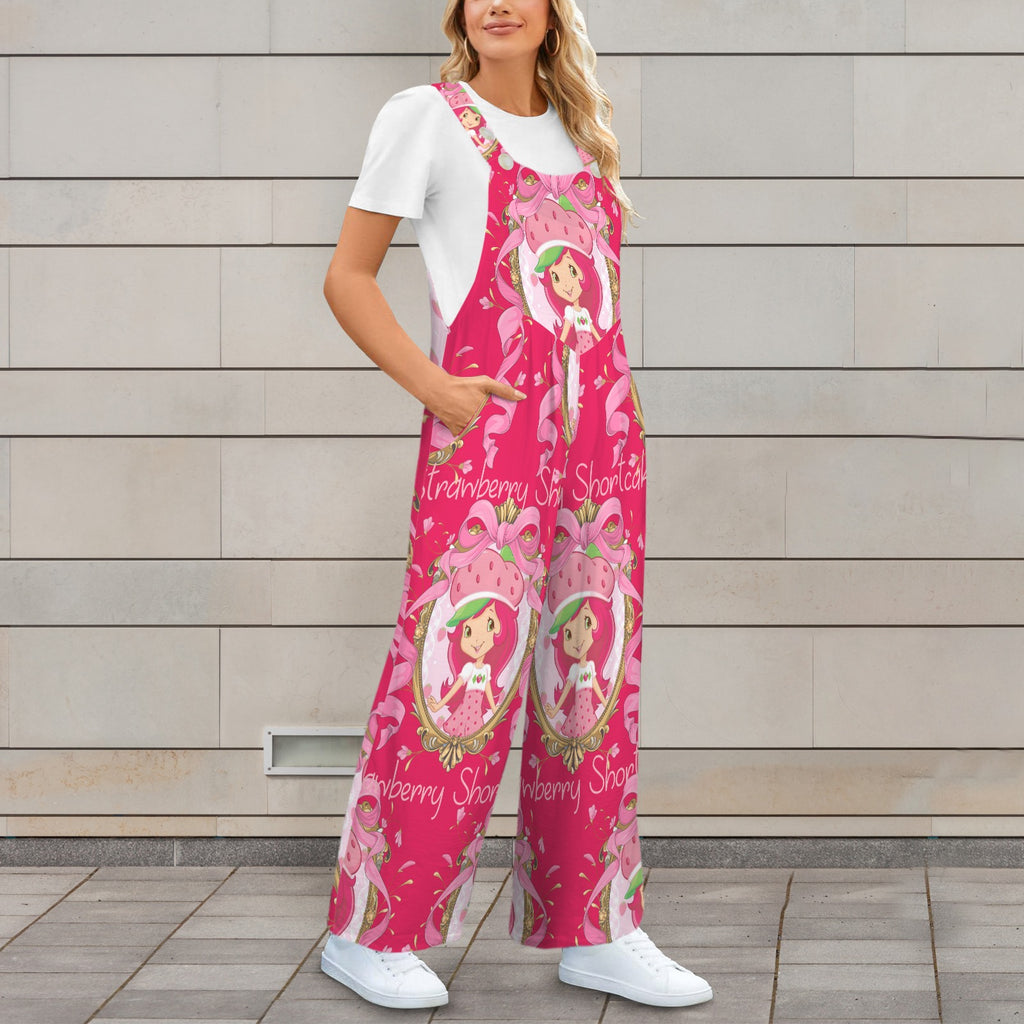 Plus and Regular Size Retro Strawberry Girl Overalls Jumpsuit small - 5XL