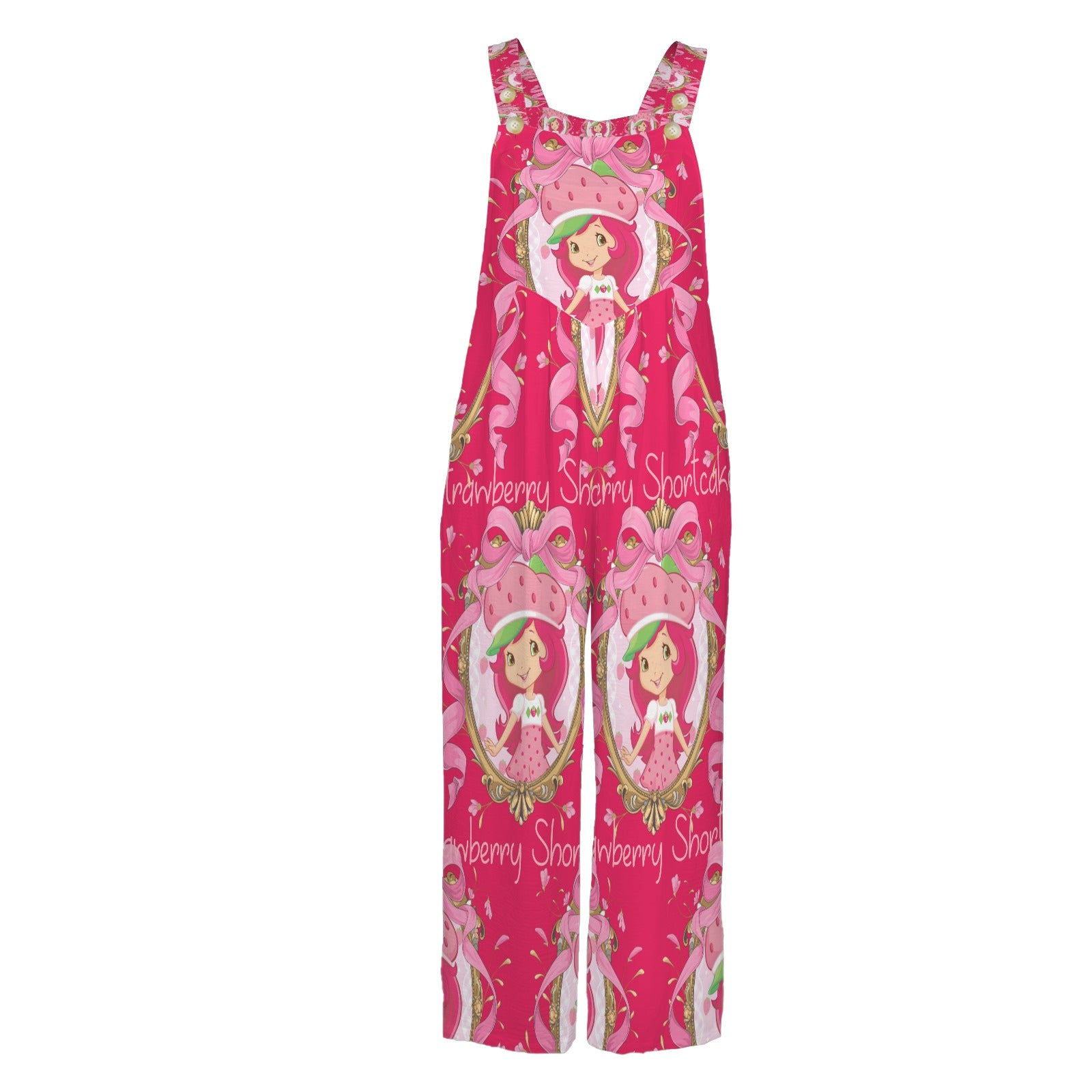 Plus and Regular Size Retro Strawberry Girl Overalls Jumpsuit small - 5XL