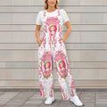 White Plus Size Strawberry Girl Retro Jumper Overall Small- 5XL