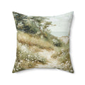 On Our Way to the Beach Watercolor Throw Pillow