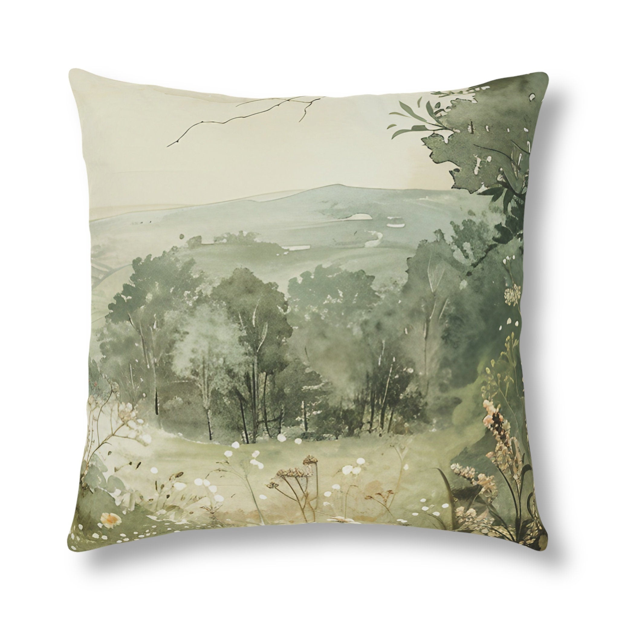 The Countryside Water color Waterproof Pillow