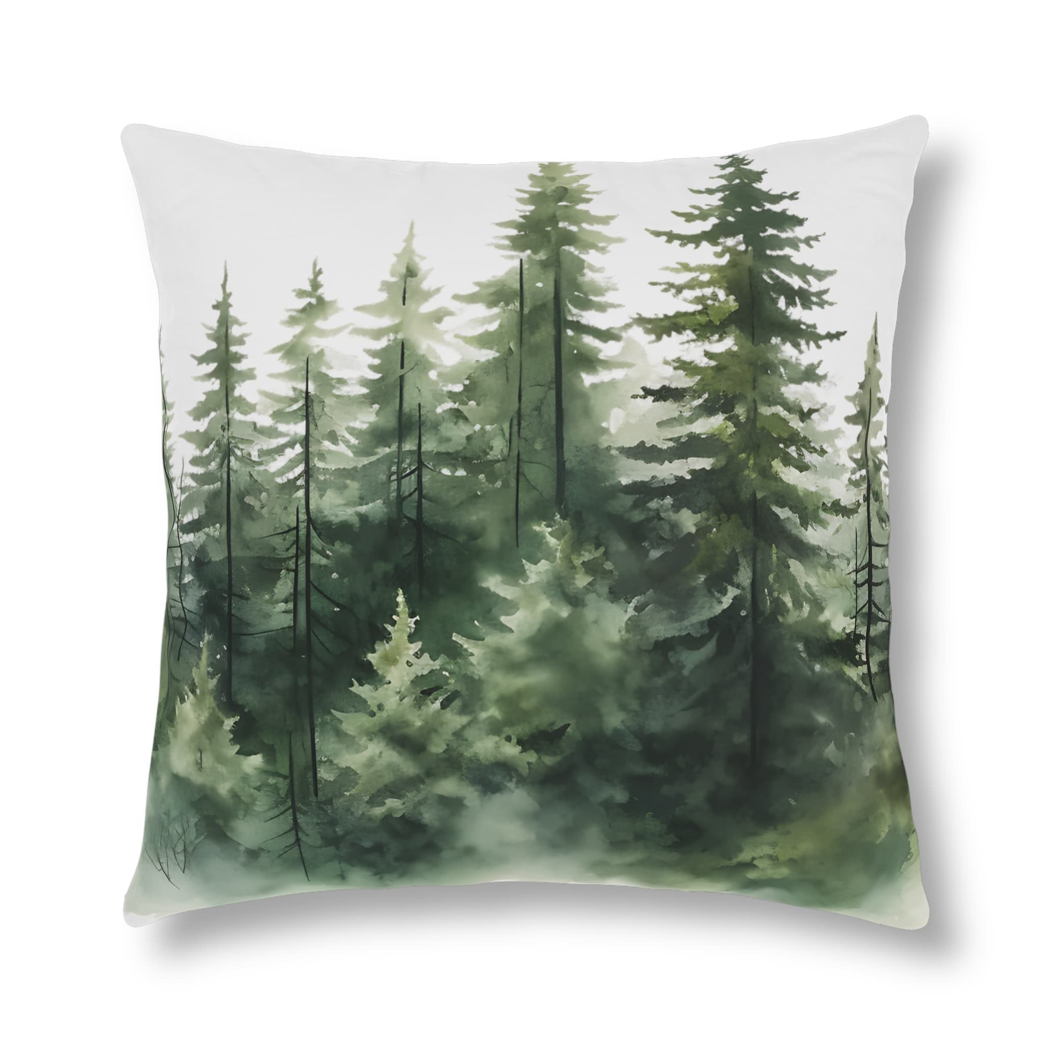 Pine Trees in Watercolor Waterproof Pillow