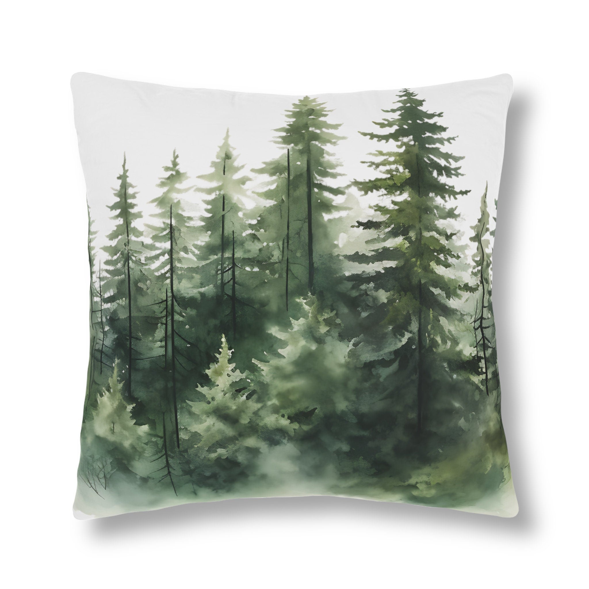 Pine Trees in Watercolor Waterproof Pillow