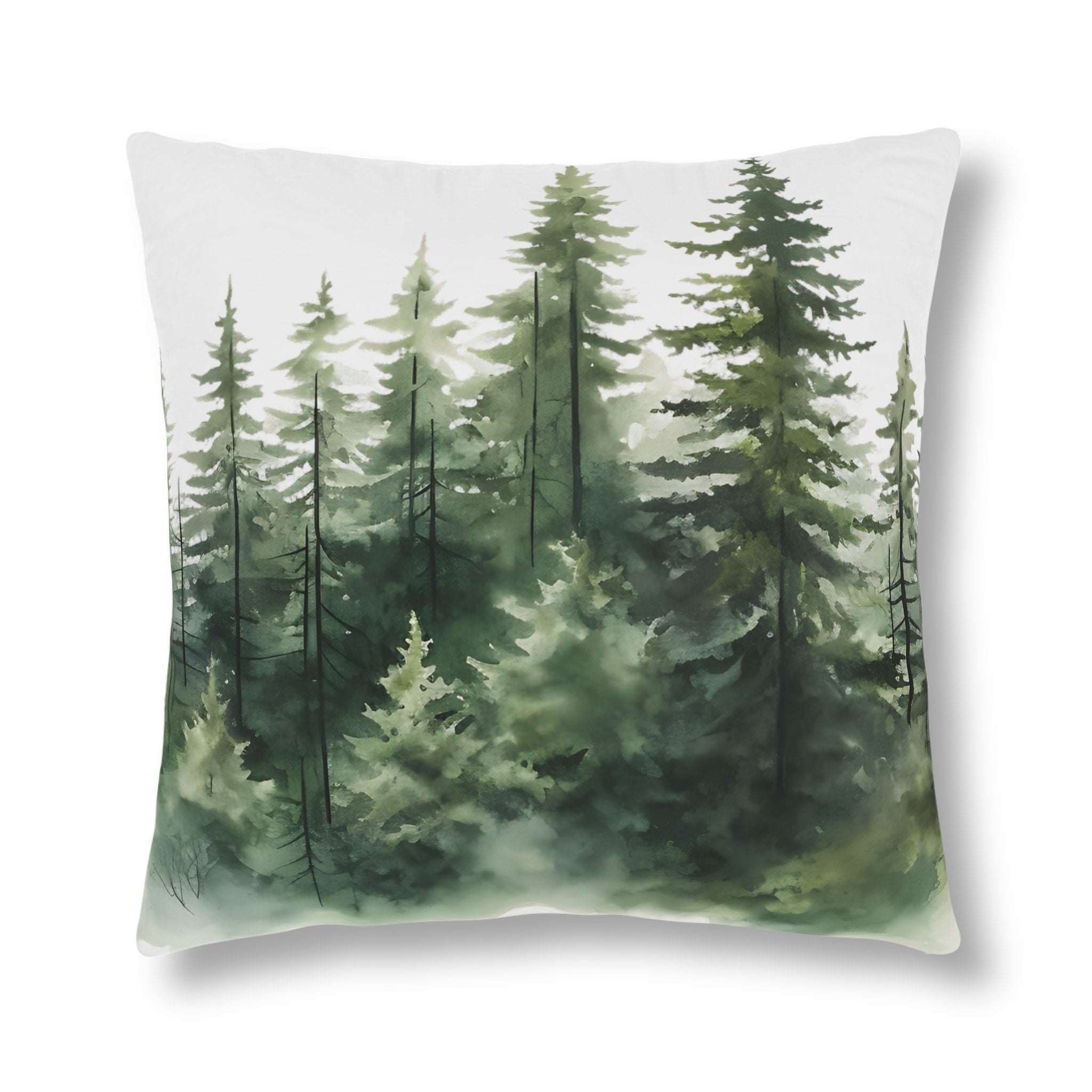 Pine Trees in Watercolor Waterproof Pillow