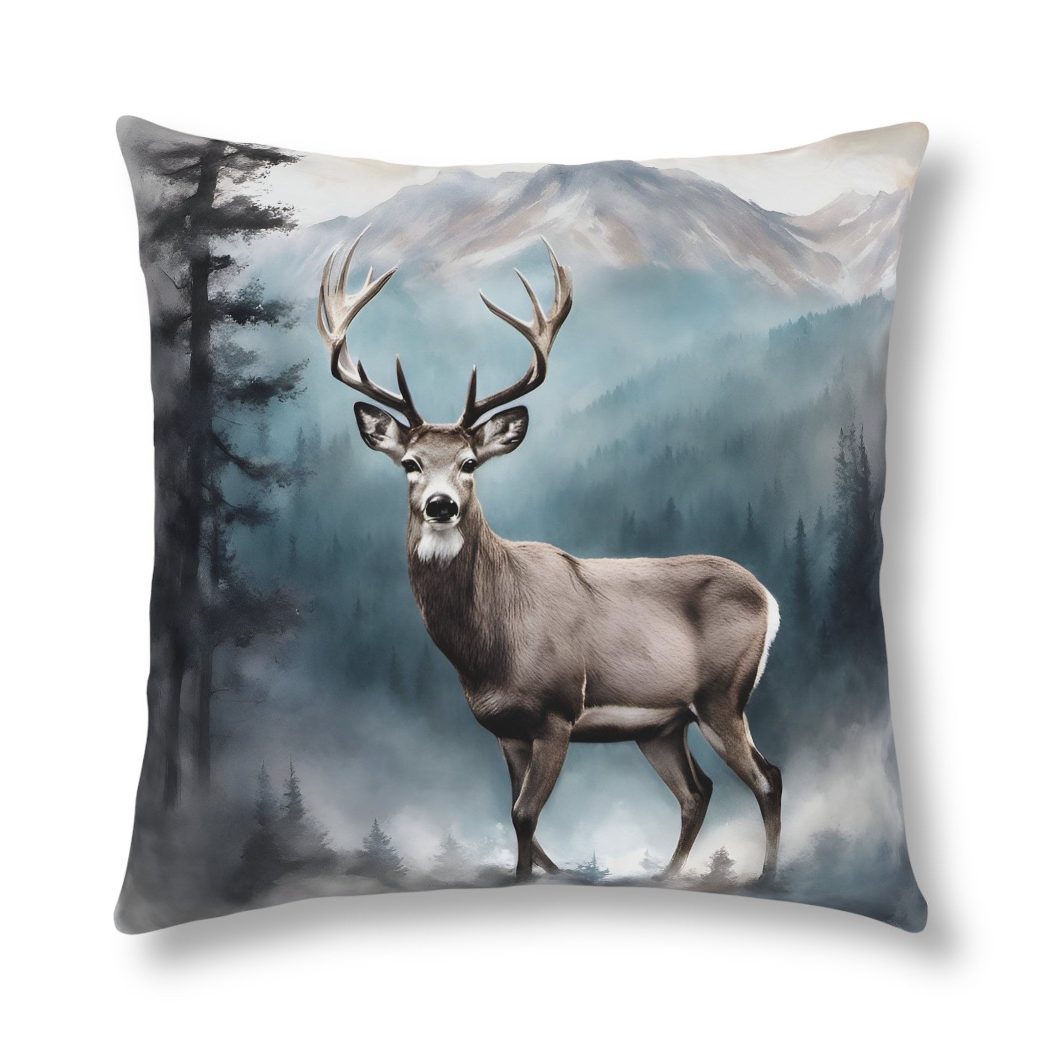 Buck in Blue Mountain Mist Waterproof Pillow