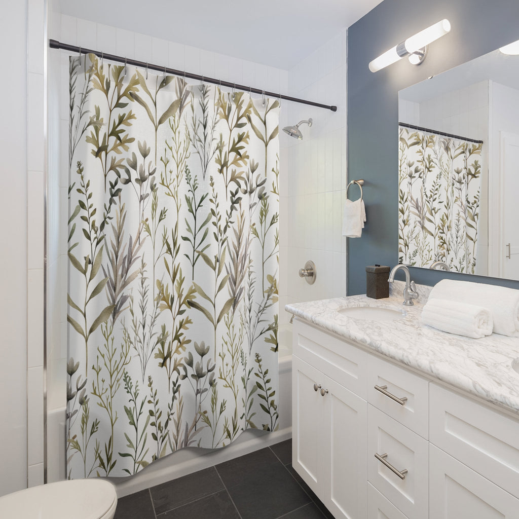 Natural Wild Leaves Shower Curtains