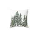 Watercolor Pine Forest Throw Pillow