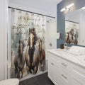 Galloping Family of Horses Shower Curtain
