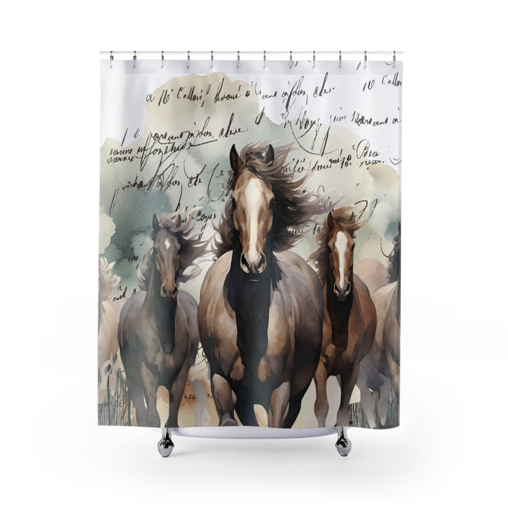 Galloping Family of Horses Shower Curtain