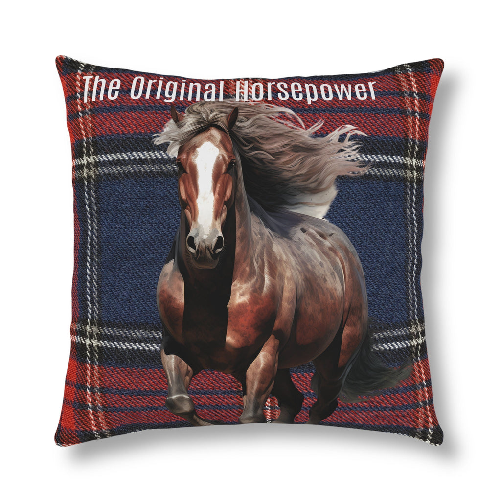 The Original Horsepower Plaid Tartan Waterproof Pillow