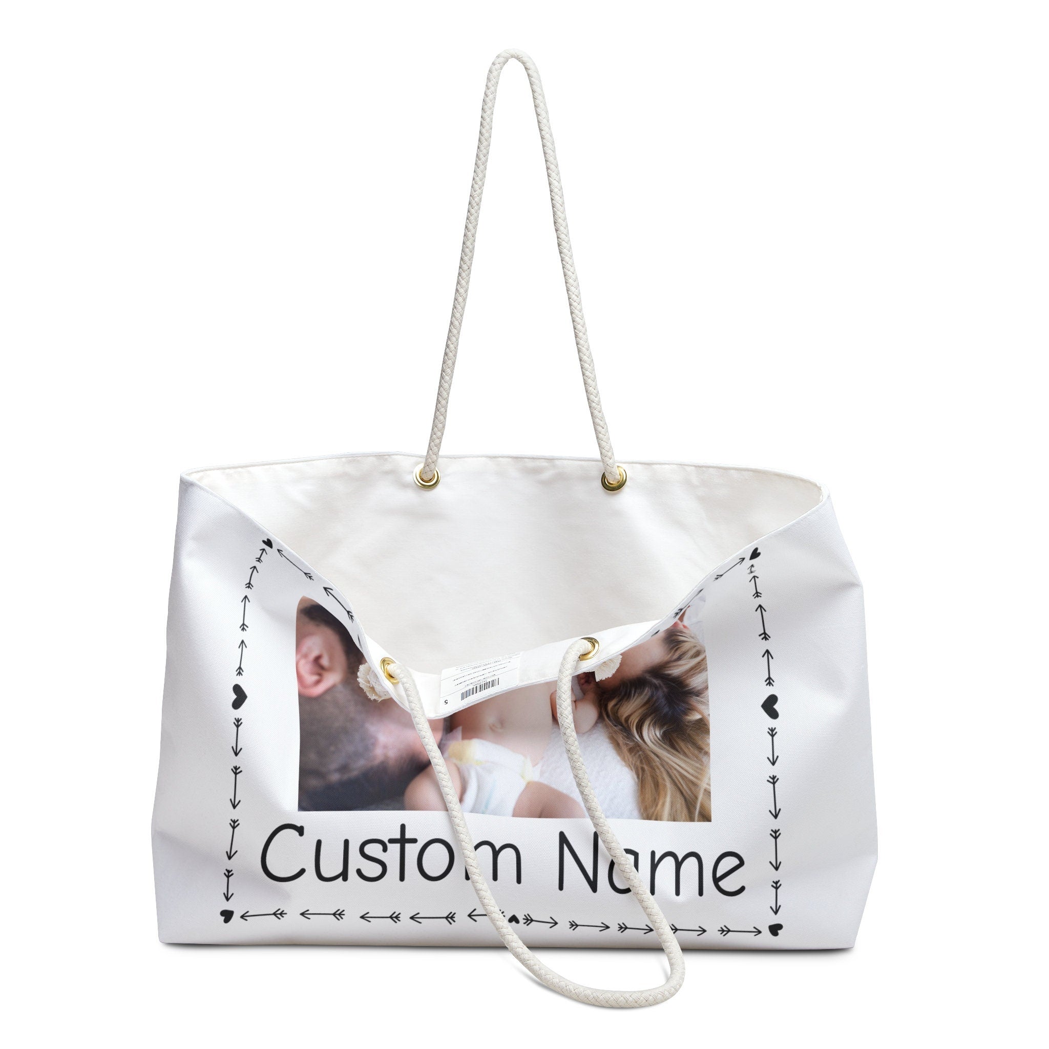Family Photo Custom Name Travel Bag