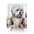 Horse & Beautiful Maltese Boho Shower Curtain