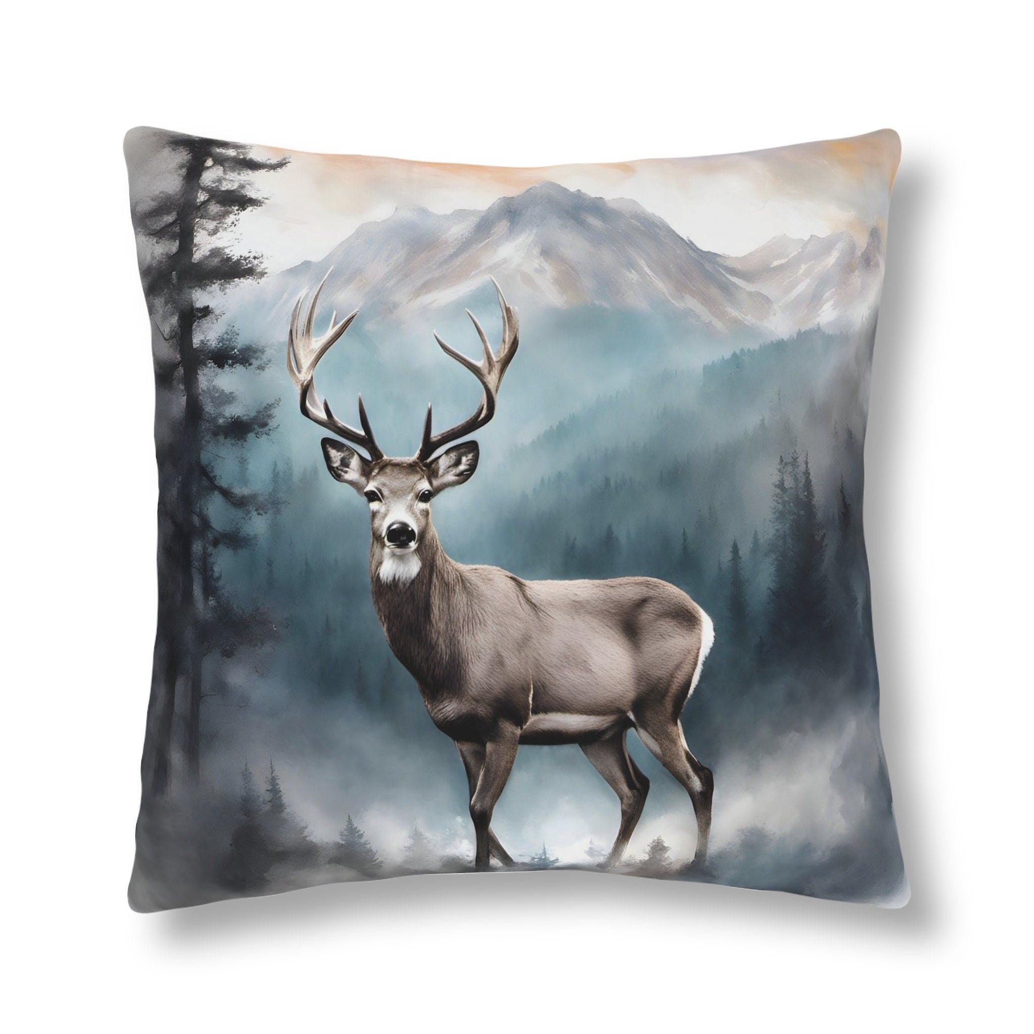 Buck in Blue Mountain Mist Waterproof Pillow
