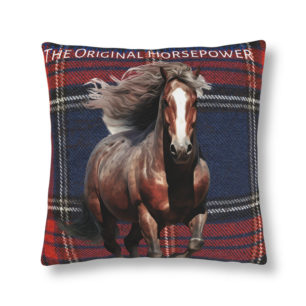 The Original Horsepower Plaid Tartan Waterproof Pillow