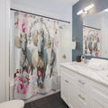 The Original Horsepower Rustic Horse Shabby Shower Curtain White