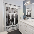 The Walking Dad  Shower Curtain White Grey