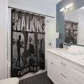The Walking Dad  Shower Curtain Black