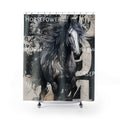Distressed Grunge Style Horse Majesty Shower Curtain