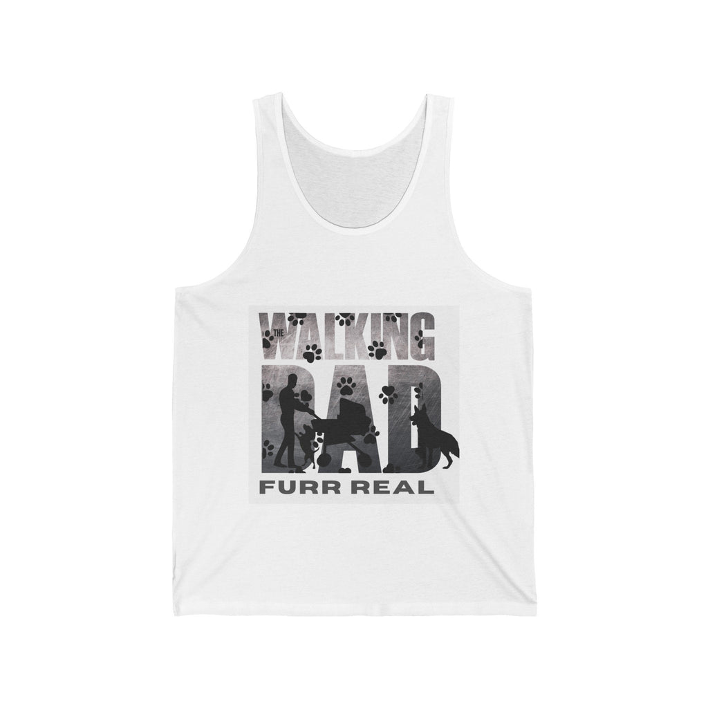 Walking Dad Unisex Jersey Tank M - 2XL White