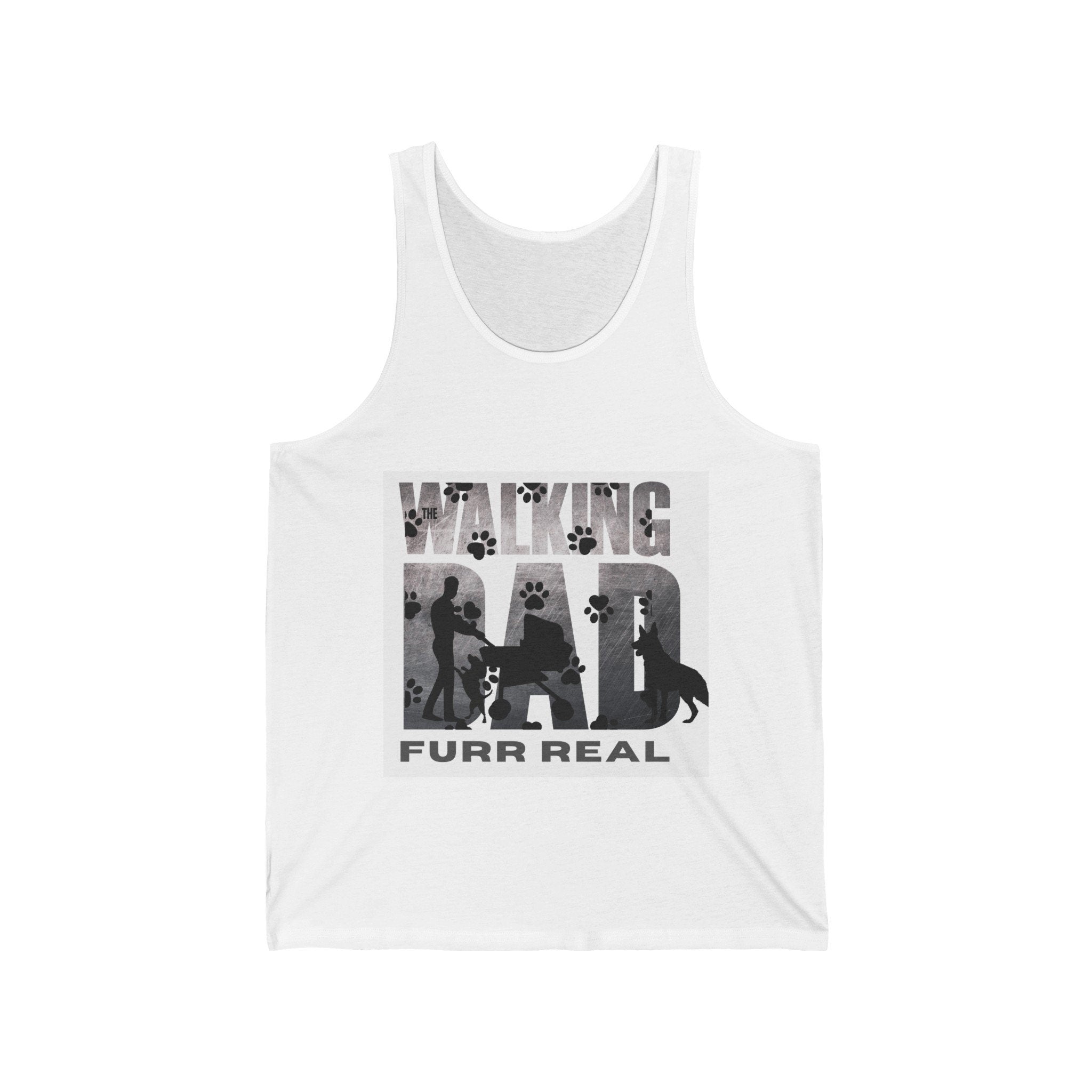 Walking Dad Unisex Jersey Tank M - 2XL White
