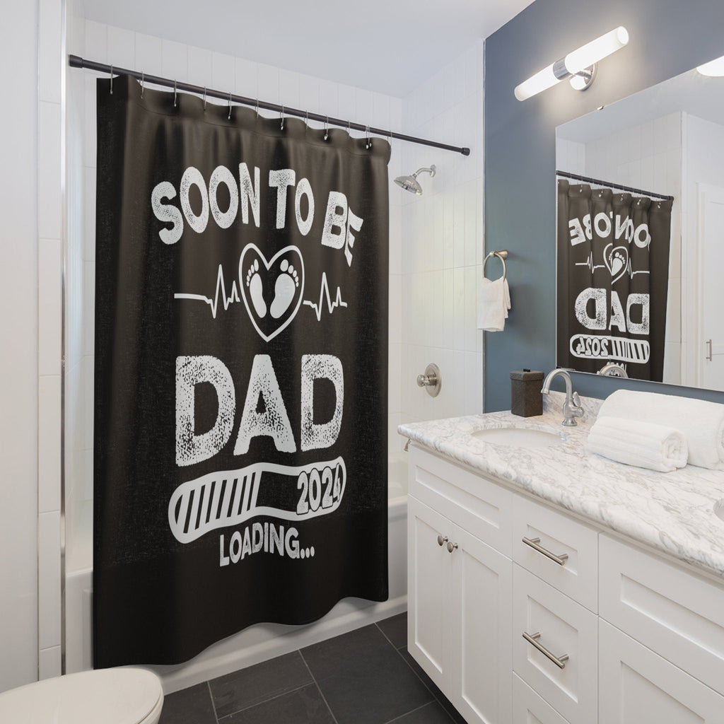 Loading Soon to Be Dad 2024 Shower Curtain Black