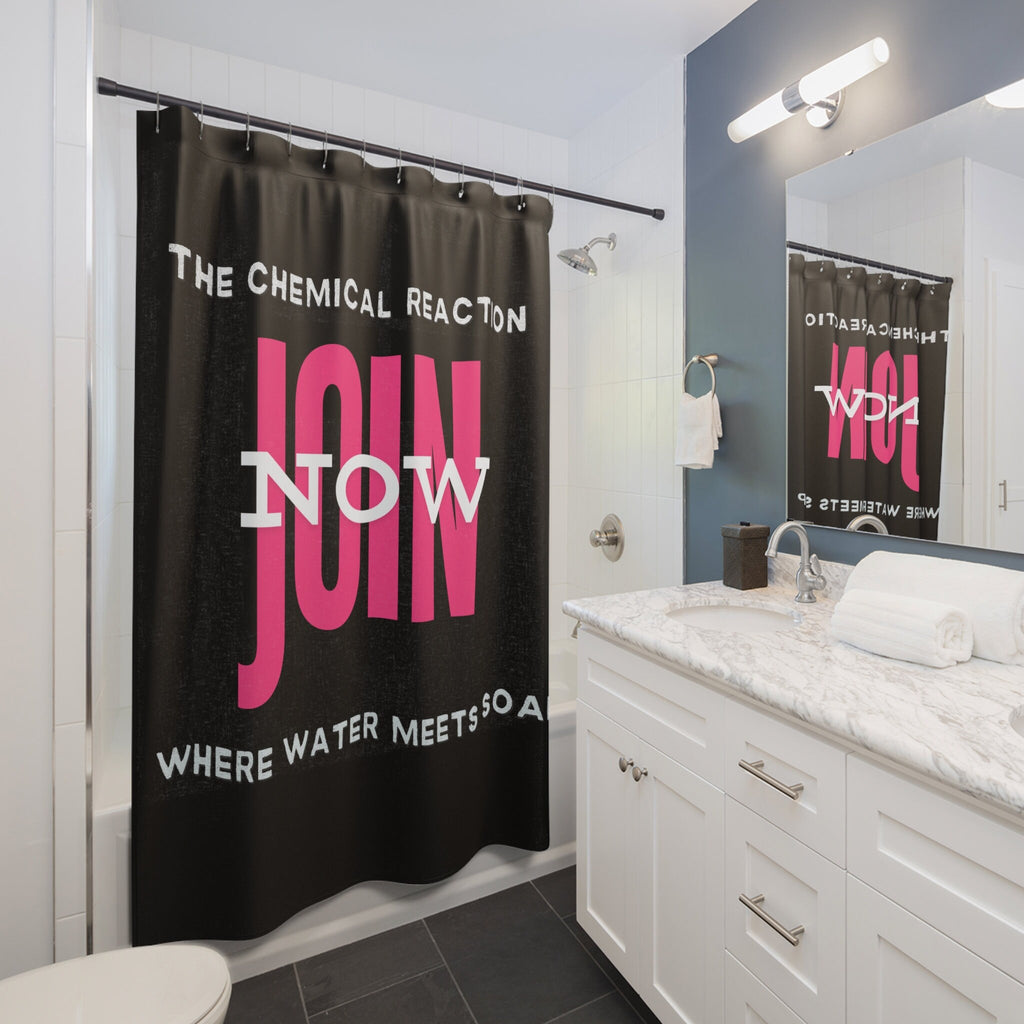 Join Now Where Water Meets Soap Shower Curtain Black/Pink