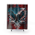 Rustic Bold Red Flying Eagle USA Flag Shower Curtain