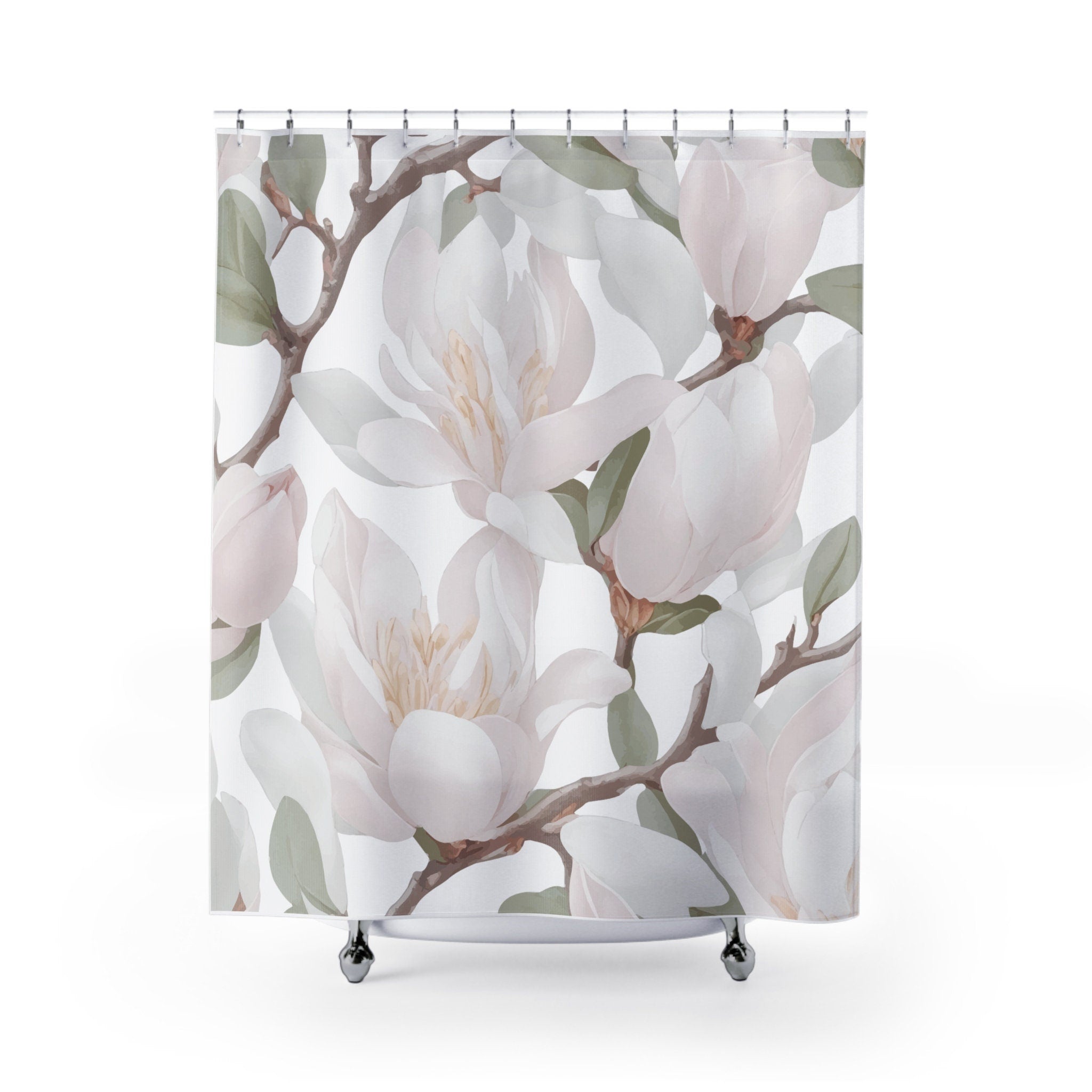 Romantic Shabby Pale Flowers Shower Curtain