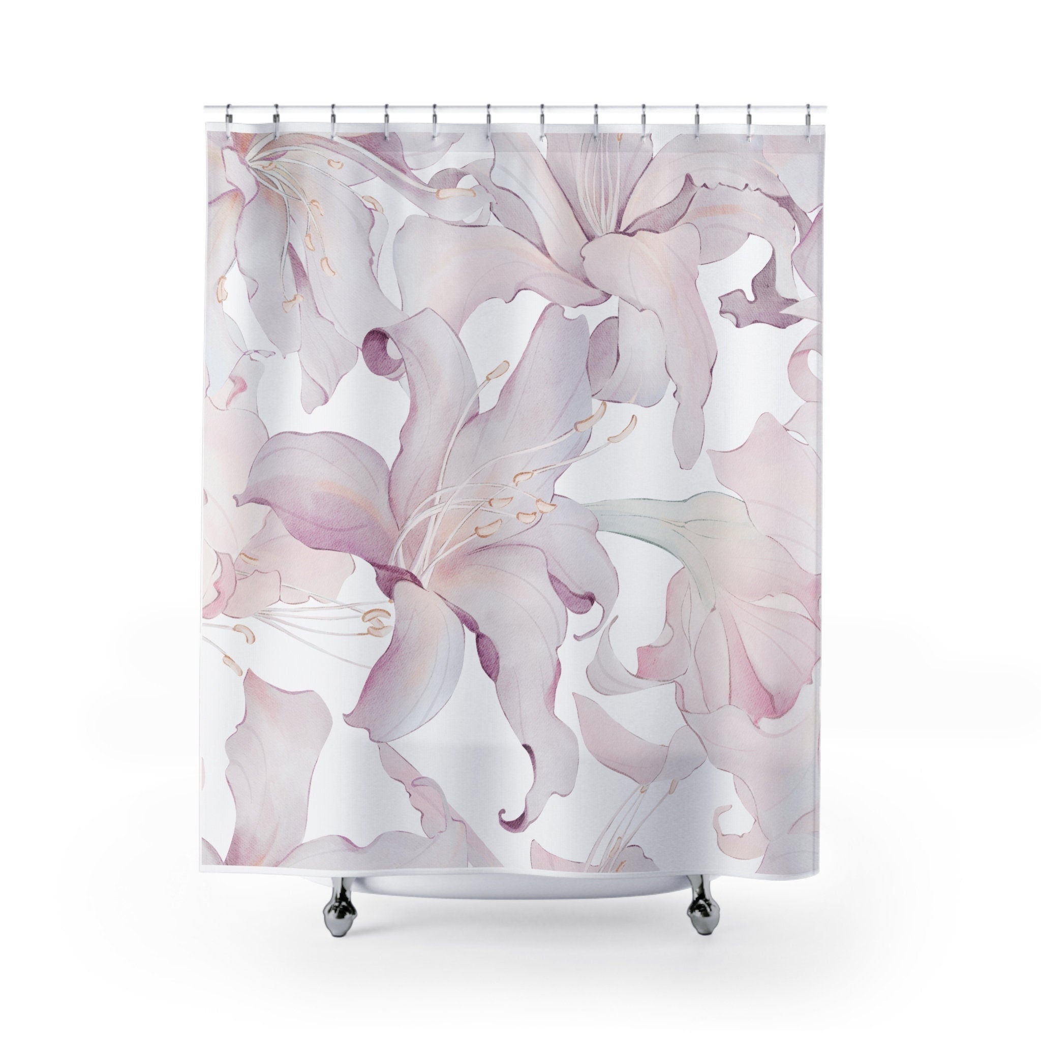 Serenity Pale Colored Flowers  Shower Curtain