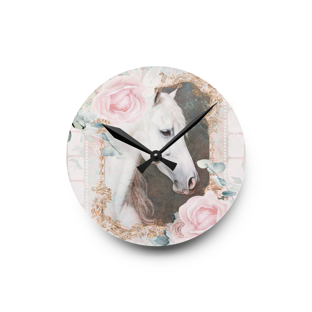 Romantica Shabby Boho Horse Acrylic Wall Clock