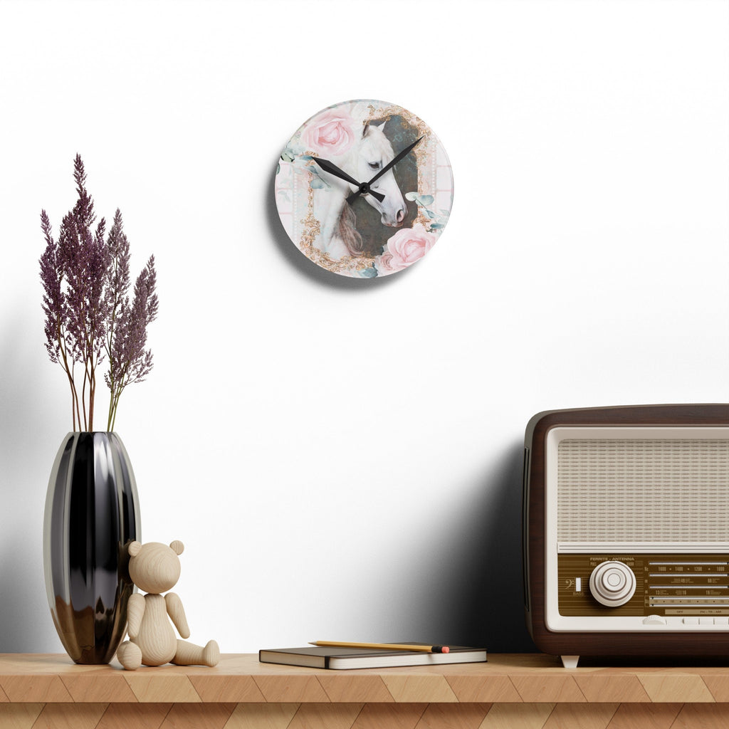 Romantica Shabby Boho Horse Acrylic Wall Clock