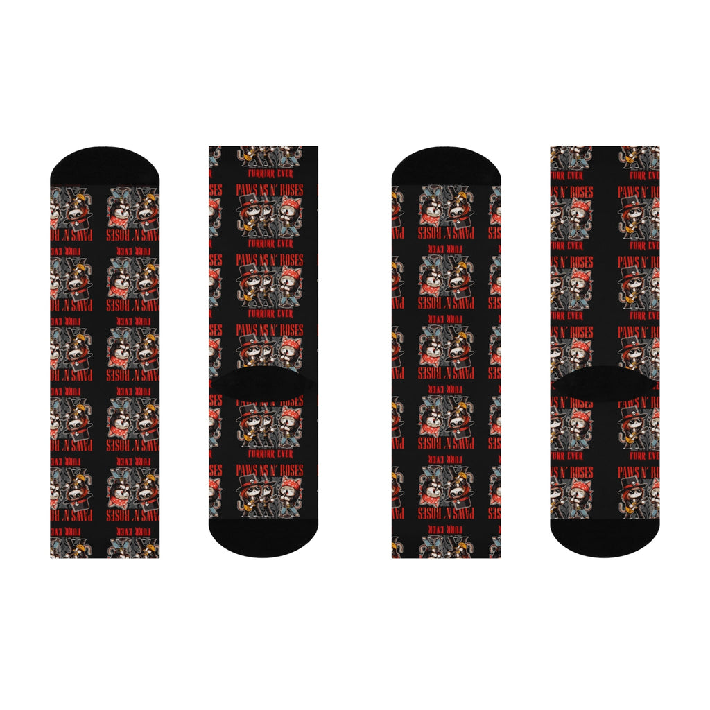Paws N Roses Unisex Cushioned Crew Socks