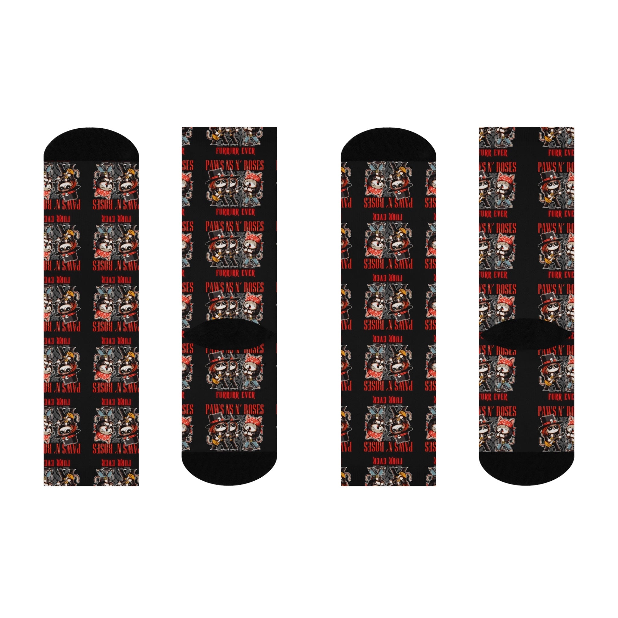 Paws N Roses Unisex Cushioned Crew Socks