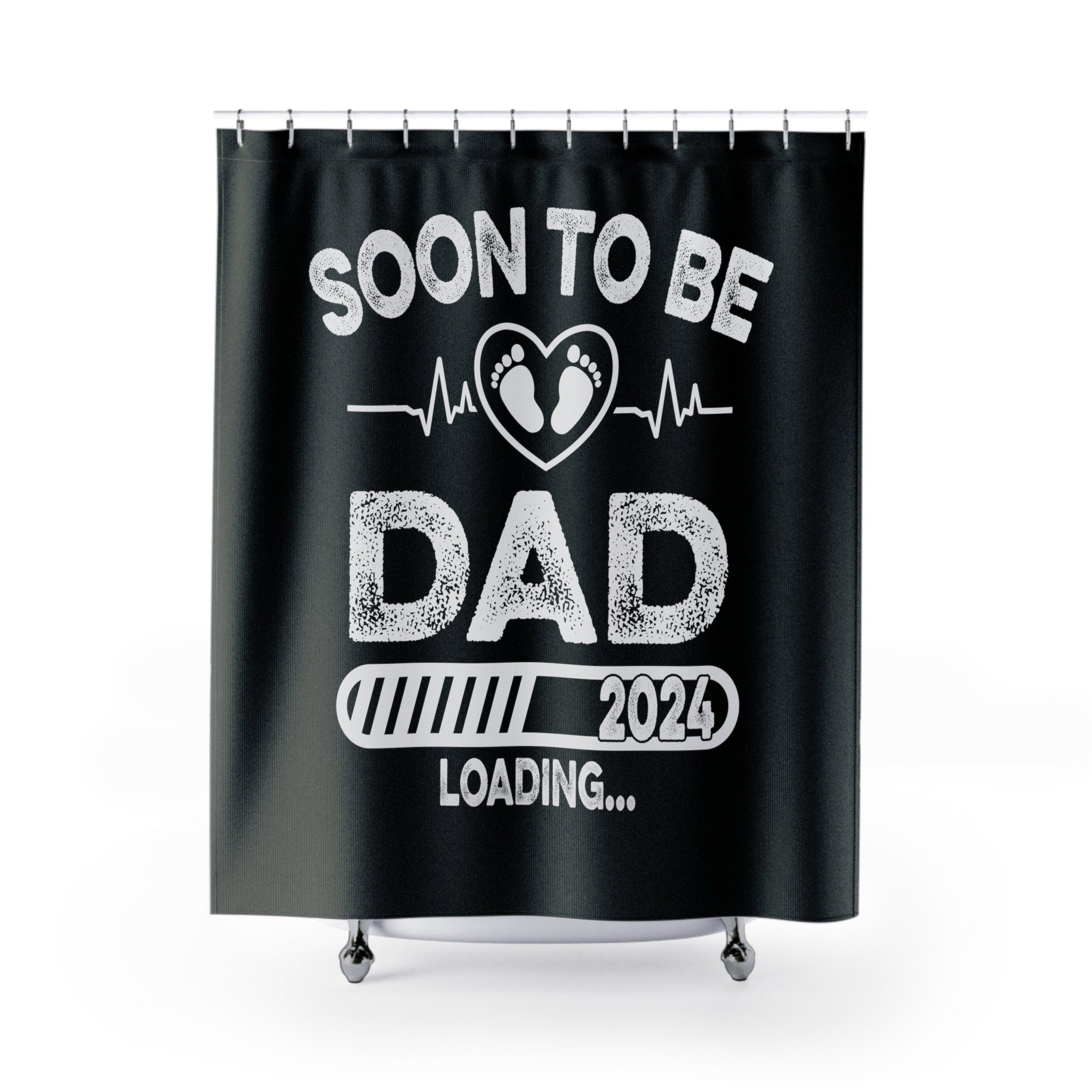 Loading Soon to Be Dad 2024 Shower Curtain Black