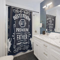 Premium JD Style Best Father Shower Curtain Blue /Grey