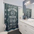 Premium JD Style Best Father Shower Curtain Green/Blue/White