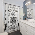 Premium JD Style Best Father Shower Curtain White /Black